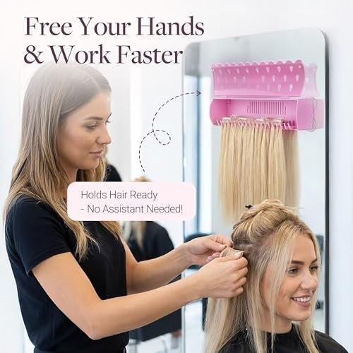 GOOGOO Haarverlängerungs-Halterständer für Styling, 5 Installationsmodi mit Werkzeug, Pink – sicherer Halt für Waschen, Stylen, Packen und Aufbewahren