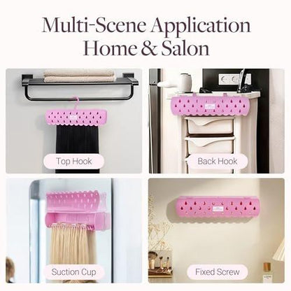 GOOGOO Haarverlängerungs-Halterständer für Styling, 5 Installationsmodi mit Werkzeug, Pink – sicherer Halt für Waschen, Stylen, Packen und Aufbewahren