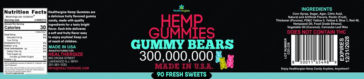 Hanf-Gummis für erholsamen Schlaf – entspannende Nachtunterstützung ohne Melatonin – 90 Stück – Hergestellt in den USA