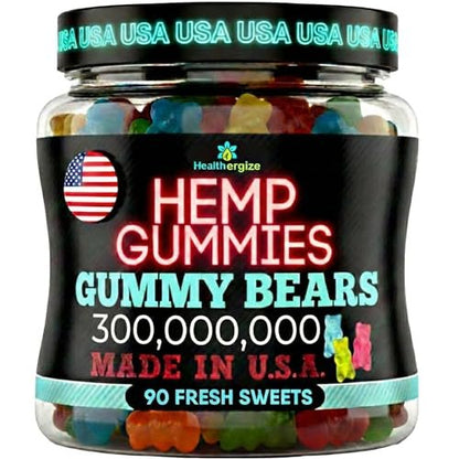 Hanf-Gummis für erholsamen Schlaf – entspannende Nachtunterstützung ohne Melatonin – 90 Stück – Hergestellt in den USA