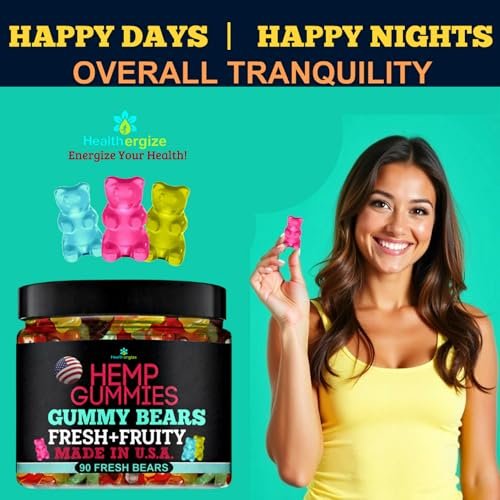 Hanf-Gummis für erholsamen Schlaf – entspannende Nachtunterstützung ohne Melatonin – 90 Stück – Hergestellt in den USA