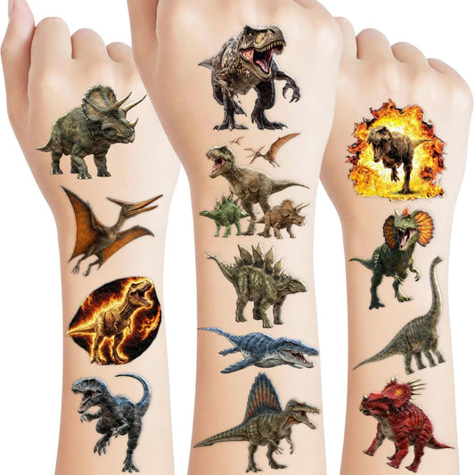 96 Stück Dinosaurier-Tattoos für Kinder – Temporäre Tattoos als Partygeschenke, Geburtstagsfeier-Dekorationen, Zubehör, Geschenkidee für Jungen, Mädchen, Schulklassenpreise