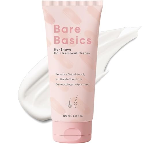 Bare Basic Enthaarungscreme für Frauen – Sanfte Formel mit Vitamin E & Vitamin B5, Feuchtigkeitsspender & Pflege für die Haut, 150 ml