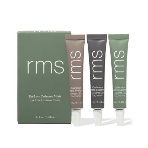 RMS Beauty Eye Love Cashmere Minis – Limited Edition Set mit 3 matten Cremen-Lidschatten für den ganzen Tag, faltenfrei, mit Bio-Grüntee & Peptid-Quinoa, federleicht