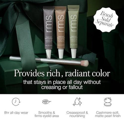 RMS Beauty Eye Love Cashmere Minis – Limited Edition Set mit 3 matten Cremen-Lidschatten für den ganzen Tag, faltenfrei, mit Bio-Grüntee & Peptid-Quinoa, federleicht