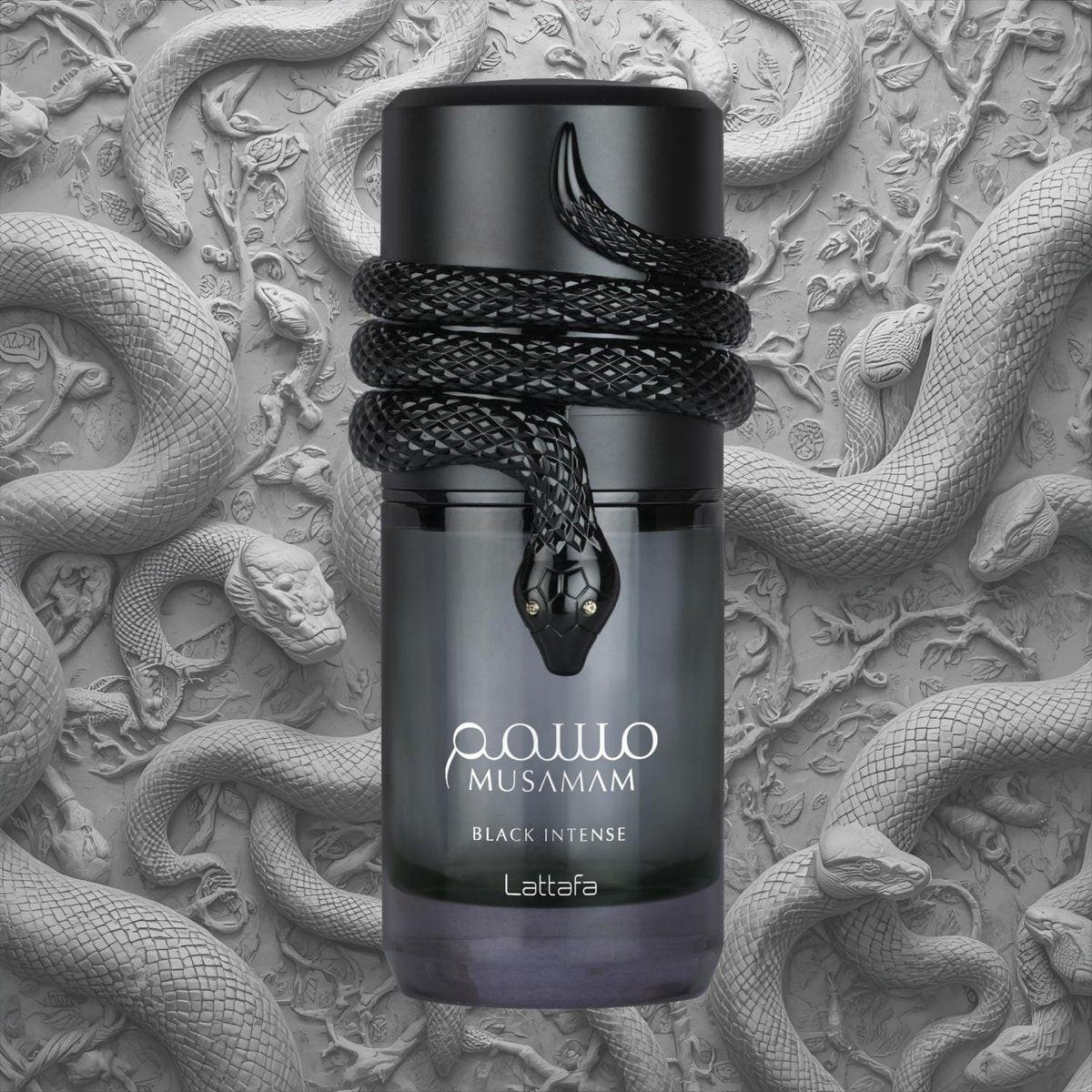 Lattafa Musamam Black Intense – Würzig, Holz, Amber, Aromatisch – Eau de Parfum Spray, langanhaltender Duft für Unisex, 100 ml