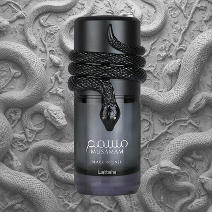 Lattafa Musamam Black Intense – Würzig, Holz, Amber, Aromatisch – Eau de Parfum Spray, langanhaltender Duft für Unisex, 100 ml