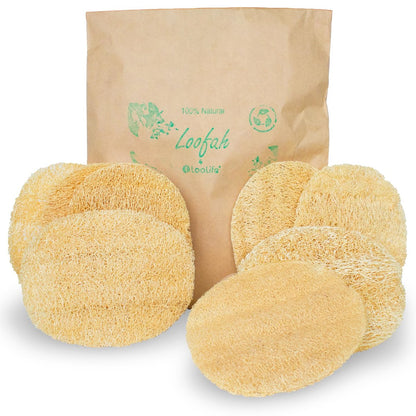Natürlicher Loofah Peeling Körperbürste (8er Pack) - Organischer Luffa für den Körper - Biologisch abbaubarer Duschschwamm - Natürliche Badeschwämme
