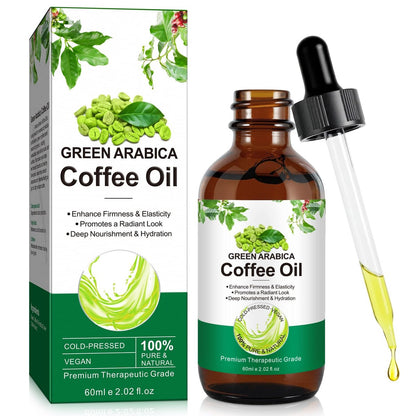 Grünes Arabica-Kaffeeöl - 100% rein & natürlich für Gesicht, Körper & Haar | Grünes Kaffeebohnenöl für Festigkeit & Elastizität | Tägliche Hautpflege-Essenzöle für tiefe Nährung & Feuchtigkeit - 60 ml