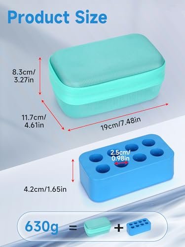 YOUSHARES Insulin-Vial-Kühler Reiseetui - 8 Fächer gefrierbarer Eisblock-Organizer für Peptid-Vials, GLP-1 Kühlschrankhalter für 10 ml U-100 Fläschchen