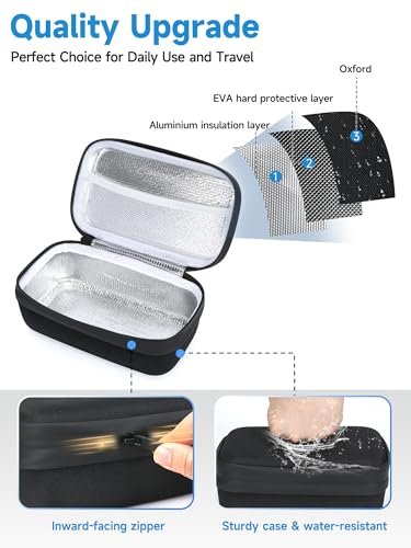 YOUSHARES Insulin-Vial-Kühltasche für Reisen - 8 Fächer, gefrierbarer Eisblock-Organizer für Peptid-Vials, GLP-1 Kühlschrankhalter für 10ml U-100 Vials