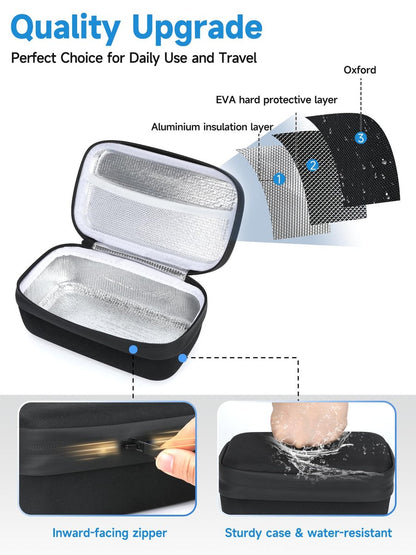 YOUSHARES Insulin-Vial-Kühltasche für Reisen - 8 Fächer, gefrierbarer Eisblock-Organizer für Peptid-Vials, GLP-1 Kühlschrankhalter für 10ml U-100 Vials