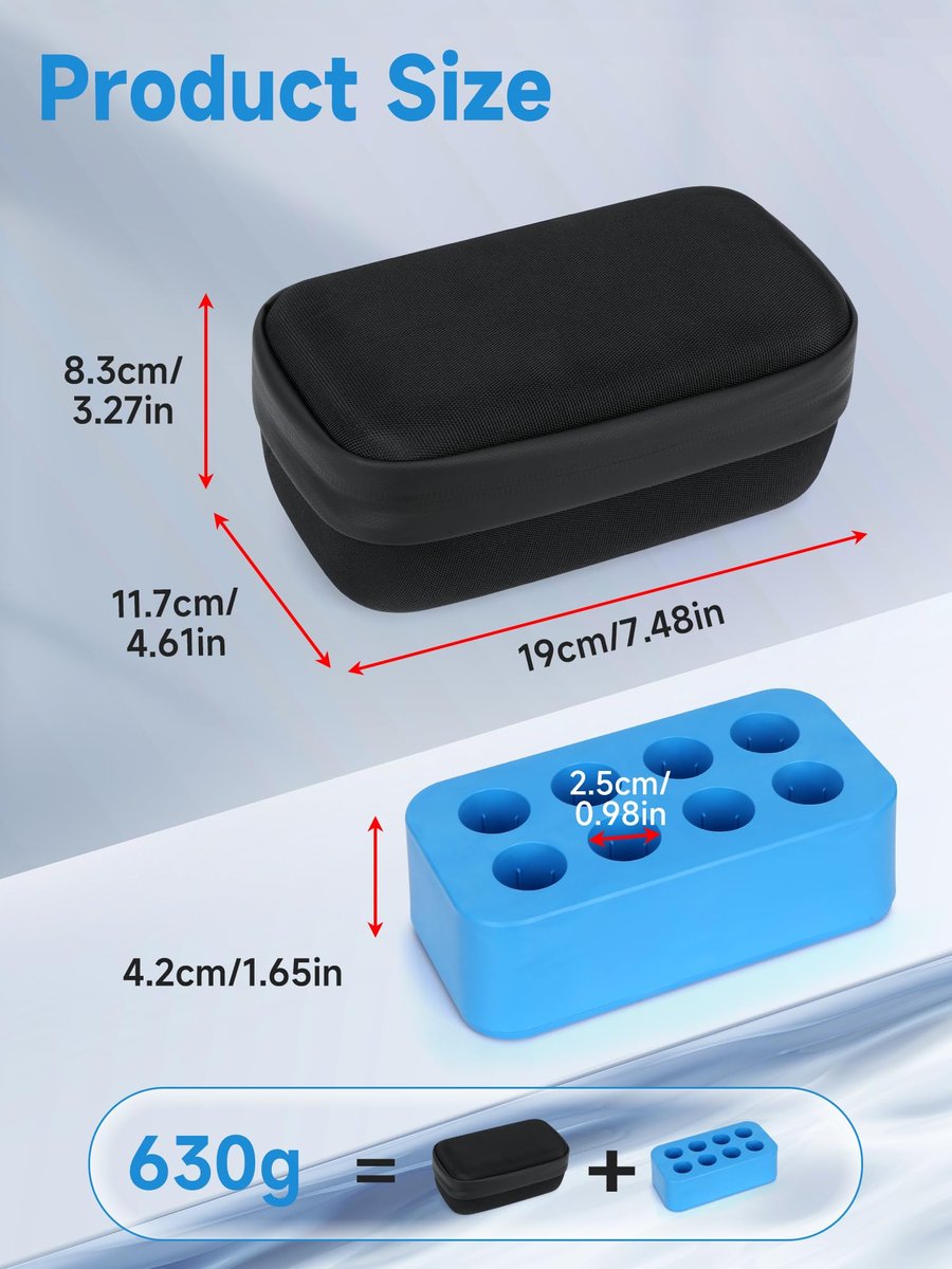 YOUSHARES Insulin-Vial-Kühltasche für Reisen - 8 Fächer, gefrierbarer Eisblock-Organizer für Peptid-Vials, GLP-1 Kühlschrankhalter für 10ml U-100 Vials