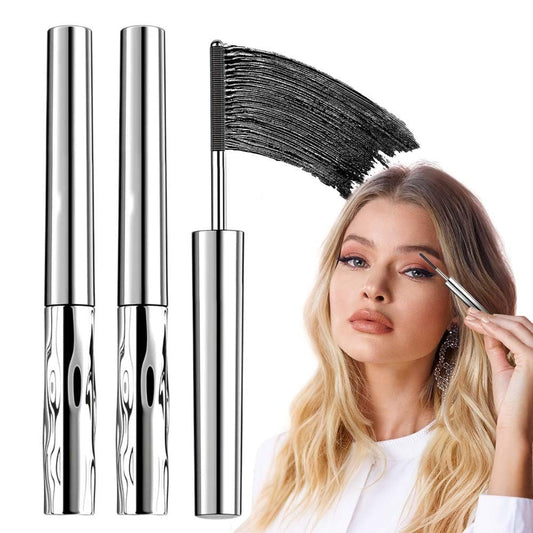 2er-Pack Eisenstab-Mascara, wasserfeste Metallstab-Mascara für Volumen und Länge, bürstenlose Mascara für langanhaltende, klumpenfreie 3D-Wimpern (Schwarz)