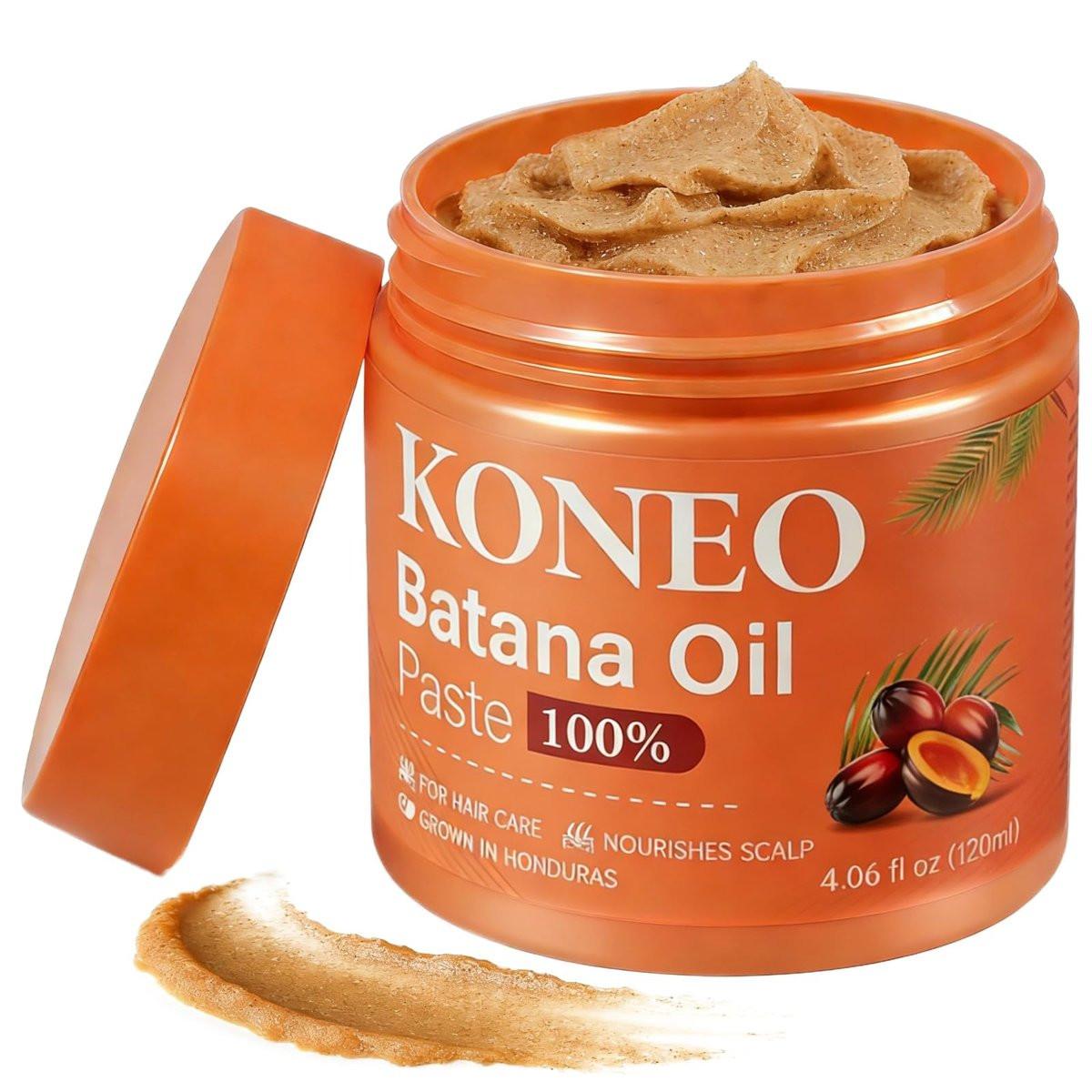 KONEO Haarwuchscreme mit 100% reinem Batana-Öl – Rohes Batana-Öl-Paste aus Honduras, verbessert Haardicke & Glanz, reduziert Haarbruch und Haarausfall, Pflege für alle Haartypen – 120 ml