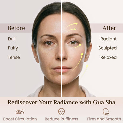 Rena Chris Guasha Massage Set – 4-teiliges Gua Sha Gesichtswerkzeug aus rosa Stein für SPA, Akupunktur und Triggerpunktbehandlung