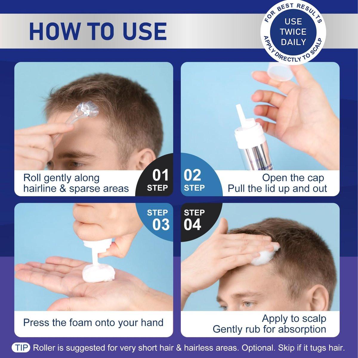 5% Minoxidil Schaum für Männer und Frauen Haarwuchs, Minoxidil Schaum für Haare und Bart, Haarwuchsbehandlung hilft bei Haarausfall und dünner werdendem Haar (7 Stück, 14,77 Unzen, 7 Monate Vorrat)
