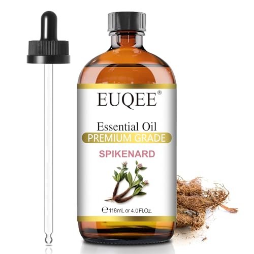 EUQEE Nardenöl 118ml/4 Fl Oz Reines Nardenöl Premium Ätherisches Öl mit Glaspipette Ideal für Yoga, Meditation, Massage, Diffuser, DIY Seife, Kerzenherstellung, Aromatherapie, Schlaf