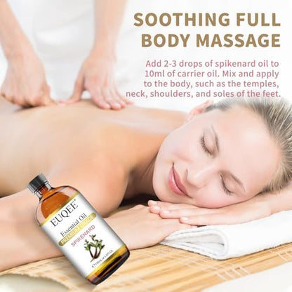 EUQEE Nardenöl 118ml/4 Fl Oz Reines Nardenöl Premium Ätherisches Öl mit Glaspipette Ideal für Yoga, Meditation, Massage, Diffuser, DIY Seife, Kerzenherstellung, Aromatherapie, Schlaf