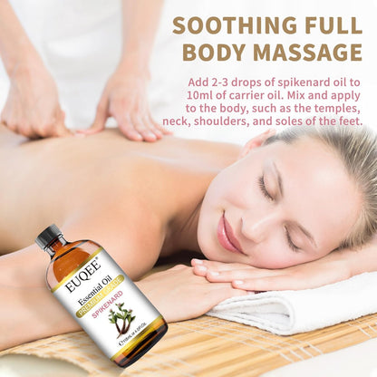 EUQEE Nardenöl 118ml/4 Fl Oz Reines Nardenöl Premium Ätherisches Öl mit Glaspipette Ideal für Yoga, Meditation, Massage, Diffuser, DIY Seife, Kerzenherstellung, Aromatherapie, Schlaf