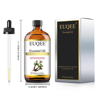 EUQEE Nardenöl 118ml/4 Fl Oz Reines Nardenöl Premium Ätherisches Öl mit Glaspipette Ideal für Yoga, Meditation, Massage, Diffuser, DIY Seife, Kerzenherstellung, Aromatherapie, Schlaf