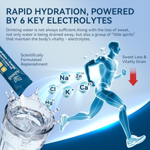 Aibiodi Elektrolyt-Pulver-Päckchen - Zuckerfrei & Kalorienfrei - Flüssiger Daily IV Drink Mix - Sofortige Hydration & Energie mit 6 Elektrolyten und 5 Vitaminen - Keto-freundlich & Vegan - 12 Sticks
