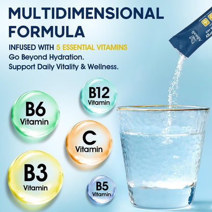 Aibiodi Elektrolyt-Pulver-Päckchen - Zuckerfrei & Kalorienfrei - Flüssiger Daily IV Drink Mix - Sofortige Hydration & Energie mit 6 Elektrolyten und 5 Vitaminen - Keto-freundlich & Vegan - 12 Sticks