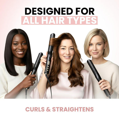 ELLA BELLA® 2-in-1 Haarglätter & Lockenstab mit Luftstrom, NST-Platten, Glätteisen & Lockenstab für kurzes und langes Haar, Salon-Ergebnisse zu Hause