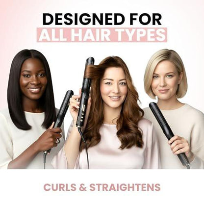 ELLA BELLA® 2-in-1 Haarglätter & Lockenstab mit Luftstrom, NST-Platten, Glätteisen & Lockenstab für kurzes und langes Haar, Salon-Ergebnisse zu Hause