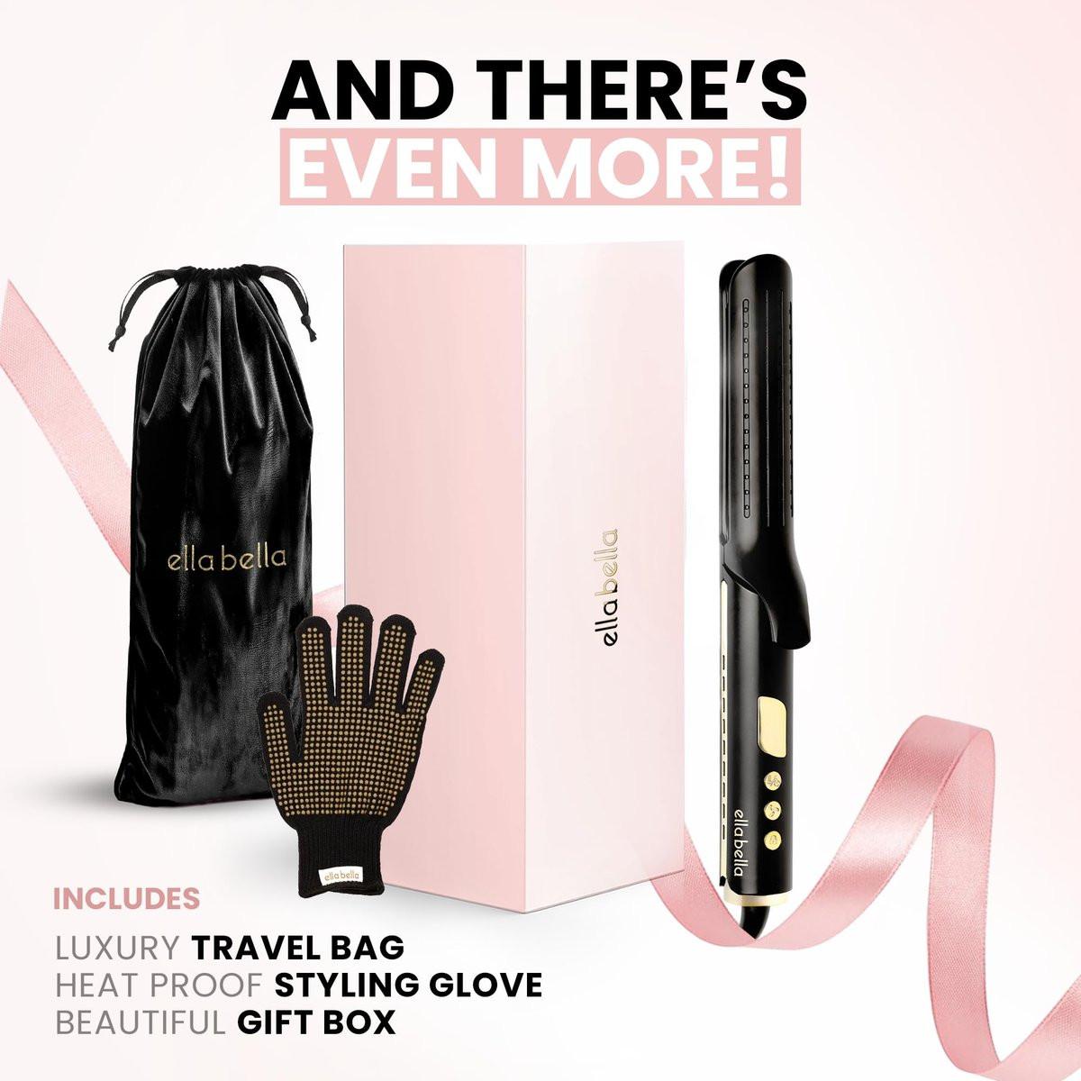 ELLA BELLA® 2-in-1 Haarglätter & Lockenstab mit Luftstrom, NST-Platten, Glätteisen & Lockenstab für kurzes und langes Haar, Salon-Ergebnisse zu Hause