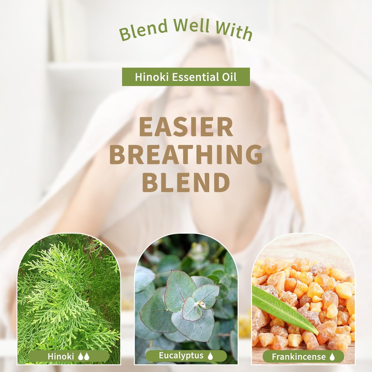 EUQEE Hinoki Ätherisches Öl 118ml - Reines japanisches Hinokiöl für Aromatherapie, Meditation und Hautpflege