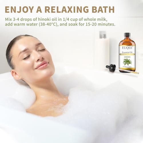 EUQEE Hinoki Ätherisches Öl 118ml - Reines japanisches Hinokiöl für Aromatherapie, Meditation und Hautpflege