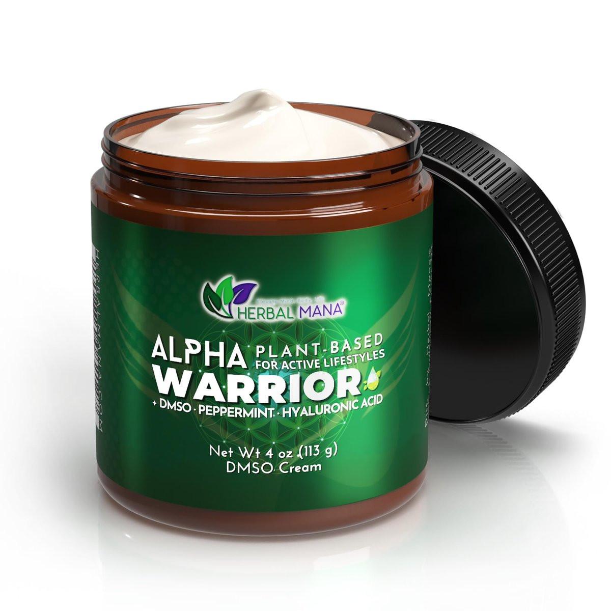 Herbal Mana Alpha Warrior | Kühlende, schnell einziehende DMSO Körpercreme