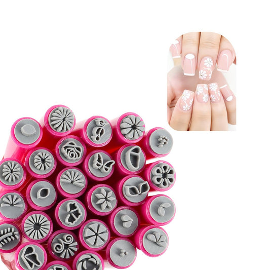 28-teiliges Nagelstempel-Set mit Blumen, Schmetterlingen und Rosen – DIY Nagelstempel-Werkzeug für Frauen und Mädchen
