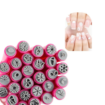 28-teiliges Nagelstempel-Set mit Blumen, Schmetterlingen und Rosen – DIY Nagelstempel-Werkzeug für Frauen und Mädchen