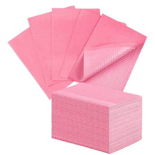 40 Stück Einweg-Nagelmatten, Nageltisch-Schutz, Tischzubehör für Maniküre und Pediküre, wasserdicht, leicht zu reinigen, vielseitig einsetzbar für Salon und Heim-DIY-Nagelkunst, 13" x 18", Rosa