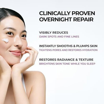 JUMISO Niacinamide 5+ Overnight Capsule Cream – 50ml Schmelzende Kapsel-Schlafmaske mit 5% Niacinamid, 1% TXA & Glutathion für Glas-Haut, Koreanische Hautpflege