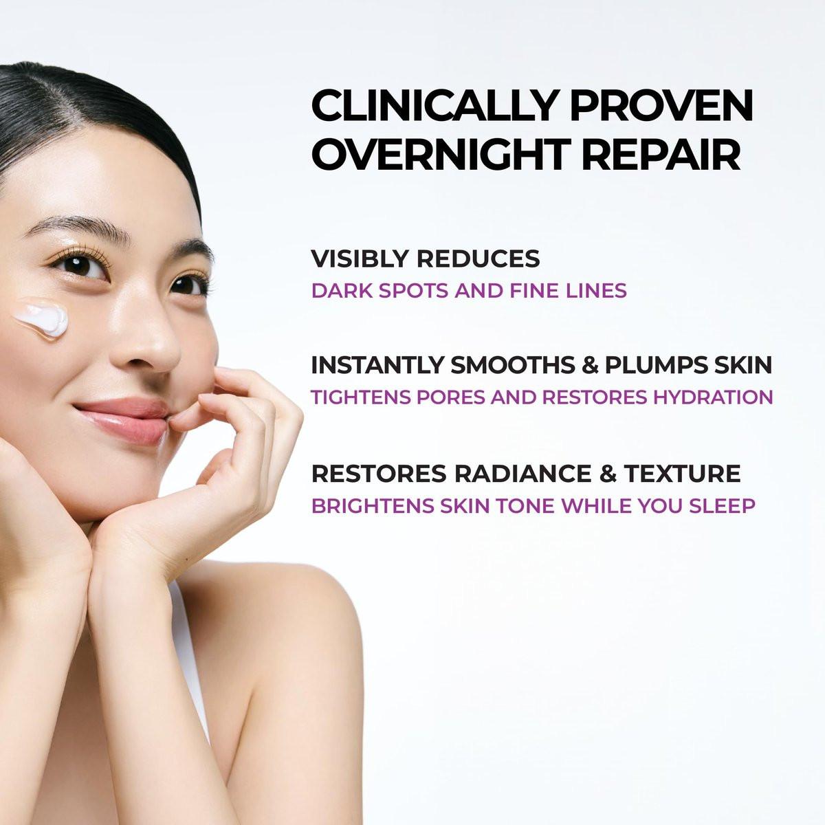 JUMISO Niacinamide 5+ Overnight Capsule Cream – 50ml Schmelzende Kapsel-Schlafmaske mit 5% Niacinamid, 1% TXA & Glutathion für Glas-Haut, Koreanische Hautpflege