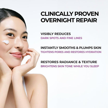 JUMISO Niacinamide 5+ Overnight Capsule Cream – 50ml Schmelzende Kapsel-Schlafmaske mit 5% Niacinamid, 1% TXA & Glutathion für Glas-Haut, Koreanische Hautpflege