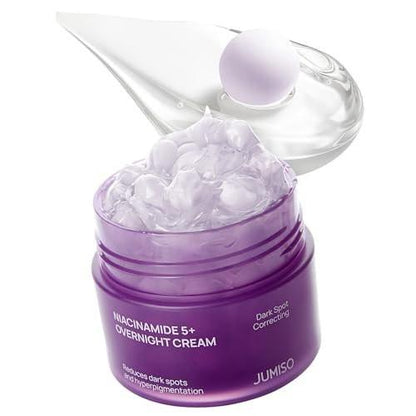JUMISO Niacinamide 5+ Overnight Capsule Cream – 50ml Schmelzende Kapsel-Schlafmaske mit 5% Niacinamid, 1% TXA & Glutathion für Glas-Haut, Koreanische Hautpflege