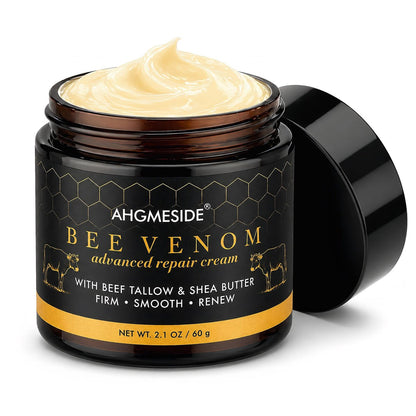 Bienengift-Creme – Natürliche Bienengift-Hautbehandlungscreme, Anti-Aging, Straffung & Faltenpflege, Tiefenfeuchtigkeitsspender für trockene, reife & gestresste Haut, 60 ml