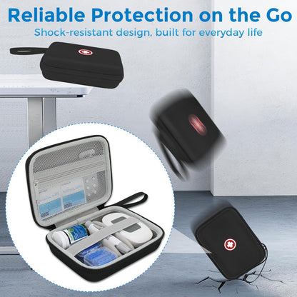 Diabetiker-Reisetasche, Aufbewahrungs- und Organizer-Tasche für Diabetes-Testkit, Blutzuckermessgerät, Teststreifen, Lanzetten und Stechhilfe (nur Tasche) – Graues Innenfutter
