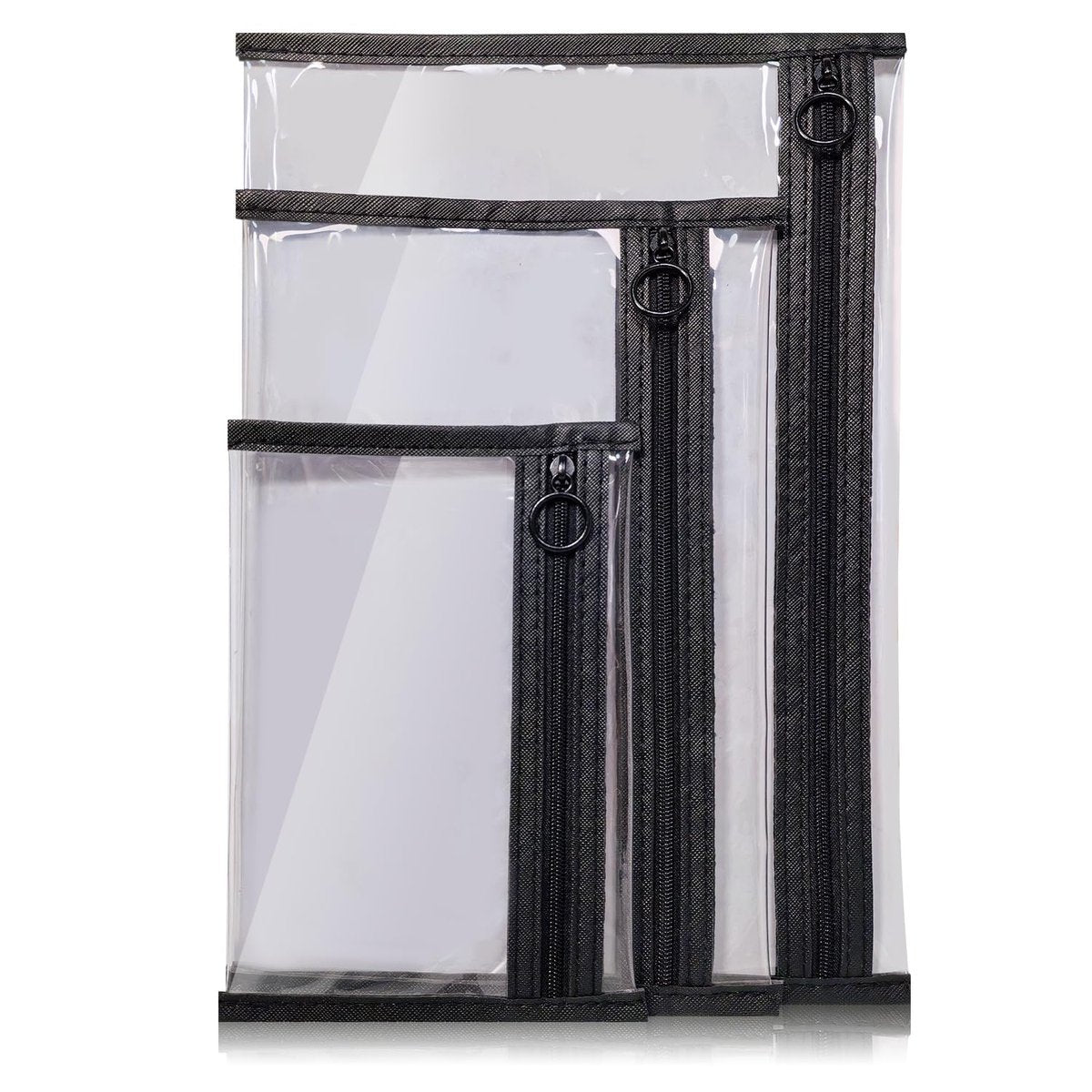 LMBTNCG TSA-geprüfte durchsichtige Kulturbeutel, 3er-Set wasserdichte PVC Reise-Organizer-Taschen mit Reißverschluss, transparente Make-up-Kosmetiktaschen für die Flughafensicherheit