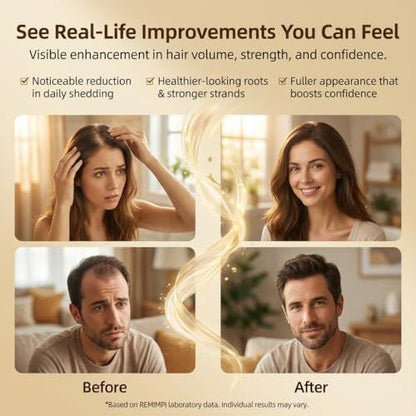 REMIMPI Kräuter-Haarausfall-Shampoo, Ingwer & Ginseng Kopfhautreiniger mit Jojoba & Haferextrakten, Stärkende Formel für dünner werdendes Haar, 300ml (2er-Pack Duo-Set)