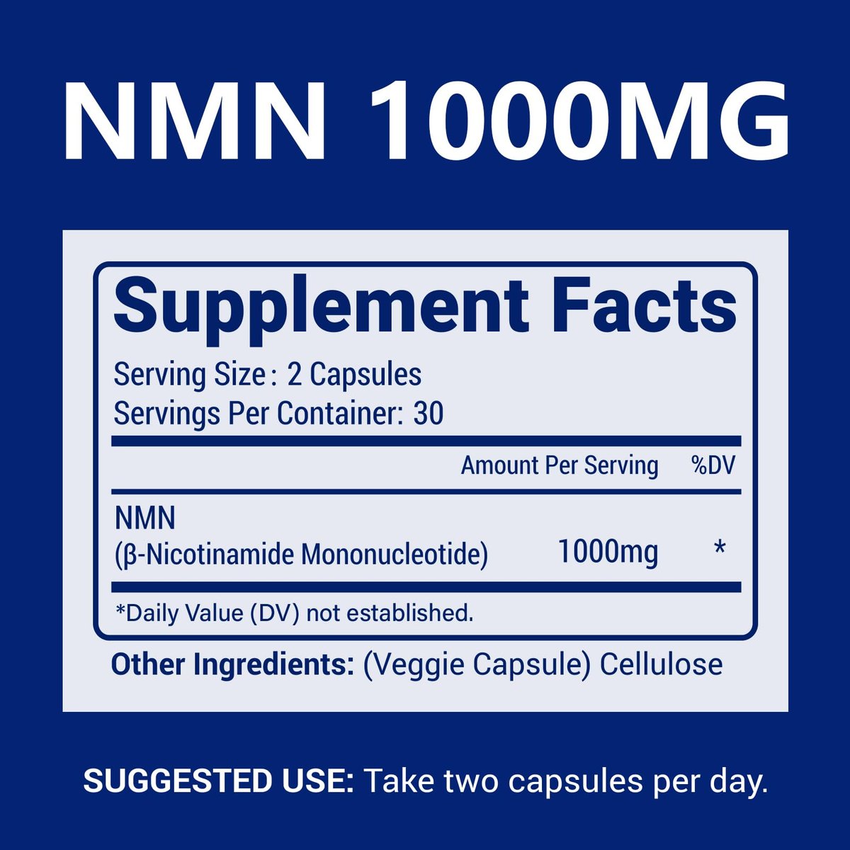 CFUKING NMN 1000mg pro Portion - Höchste Reinheit 99% - Nicotinamid-Mononukleotid für NAD+, Zellen, Immunsystem, Energie, Anti-Aging & Langlebigkeit - Stabilisierte NMN Kapseln 1000mg - 60 vegane Kapseln