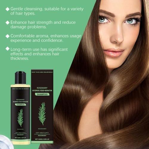 SURORAIN Rosmarin Keratin Shampoo – Sanfte Reinigung, Pflege und Stärkung für glänzendes, voluminöses Haar (100 ml)