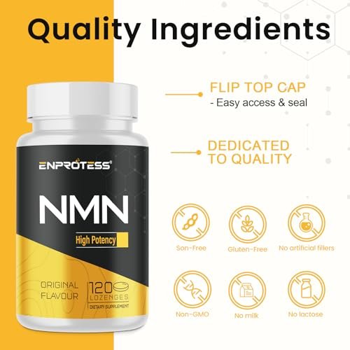 Sublinguales NMN 500 mg – Höchste Aufnahme & schnell wirkend, 120 Lutschtabletten (120-Tage-Vorrat), 99 % reines NMN (Nicotinamid-Mononukleotid) für NAD+, Zellen, Immunsystem, Energie, Muskeln, Anti-Aging, Langlebigkeit