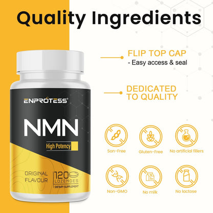 Sublinguales NMN 500 mg – Höchste Aufnahme & schnell wirkend, 120 Lutschtabletten (120-Tage-Vorrat), 99 % reines NMN (Nicotinamid-Mononukleotid) für NAD+, Zellen, Immunsystem, Energie, Muskeln, Anti-Aging, Langlebigkeit