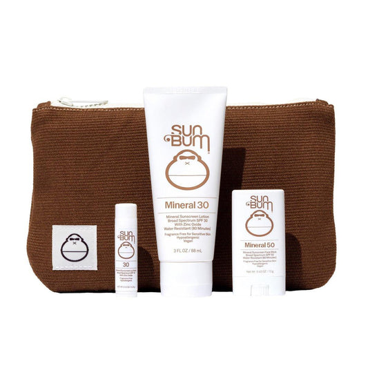 Sun Bum Mineral Road Tripper – Reisefreundliches Sonnenschutz-Set mit Lotion, Stick & Lippenbalsam – Breitband UV-Schutz – Hawaii 104 Act konform