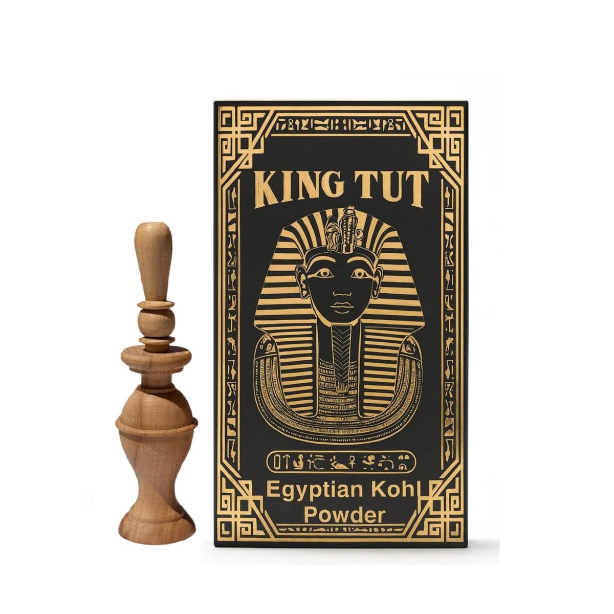 HALAL King Tut Ägyptischer Eyeliner Loses Pulver – Lang anhaltender, dunkelschwarzer Eyeliner für intensive, dramatische Looks – Traditionelle ägyptische Formel